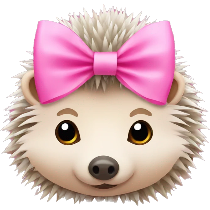 hedgehog with a pink bow emoji