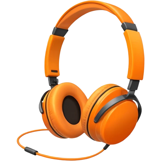 orange headphone emoji