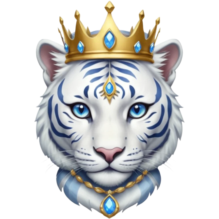 ESO Female white tiger khajiit leader of the umbral rose, blue eyes, blue 'third eye' gem, something symbolizing leadership ruling emoji