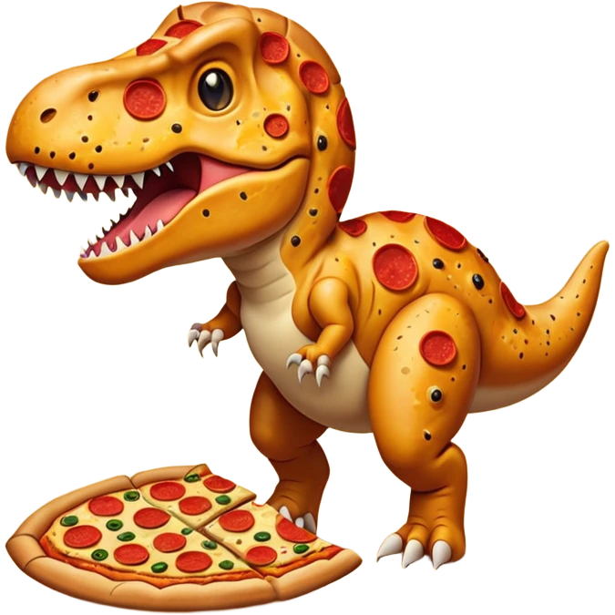 T-Rex made of pizza emoji