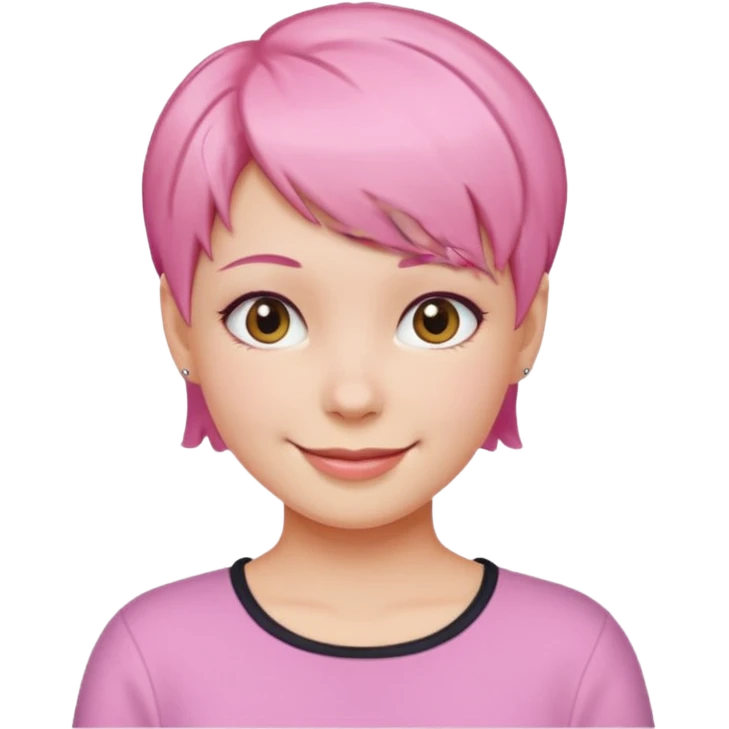 pink short hair girl emoji