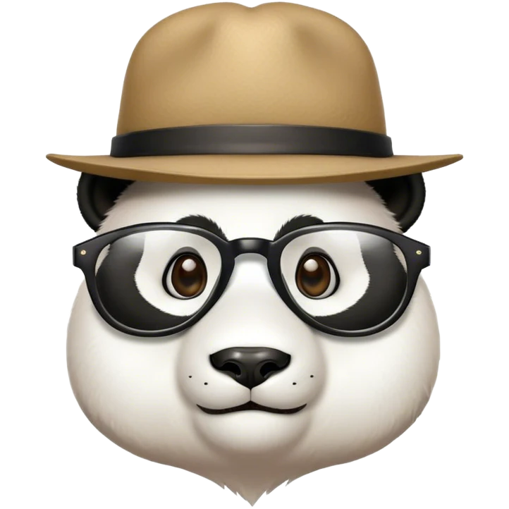 Panda with glasses and hat emoji