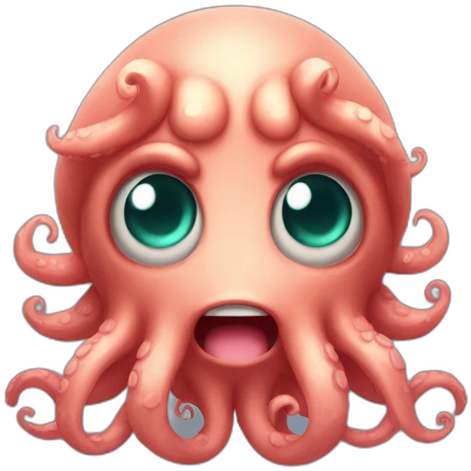 Cute kraken cute face eyes close meditate emoji