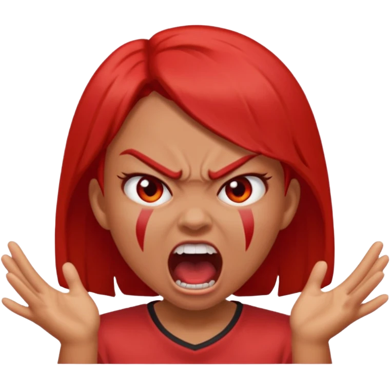 redtsion angry girl ragebait red face emoji