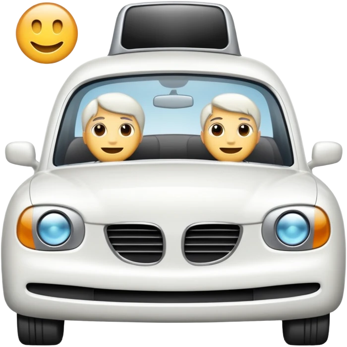 Auto blanco yendo al cine emoji