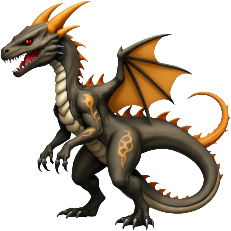 Venom-Primagen-Marowak-Charizard-Xenomorph-hybrid-fantasy-creature (full body) with tattoos and scale markings emoji