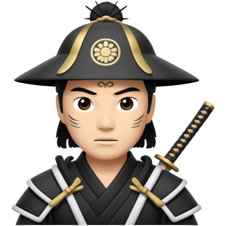 I want a black and white samurai. It is for an icon. emoji