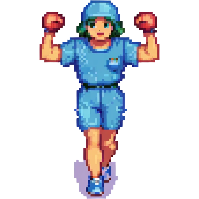 pixel art of a jogger, arms pumping, classic 8-bit style emoji