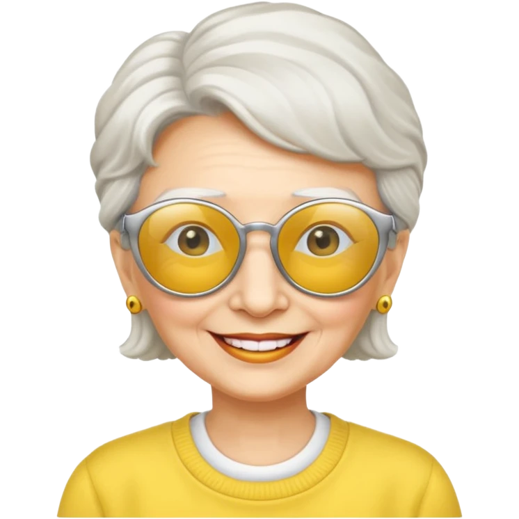 grandmother with yellow sunglasses emoji