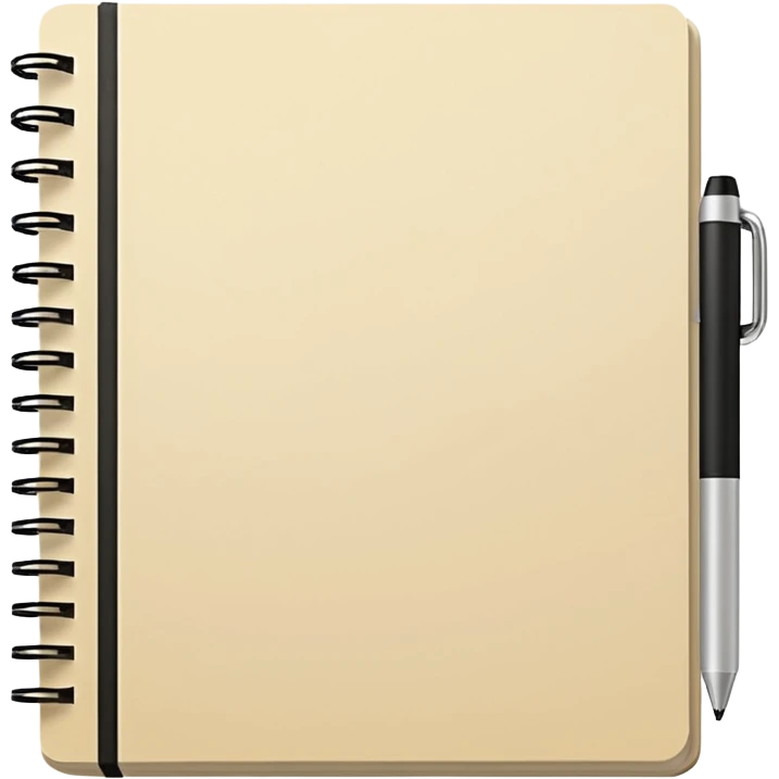 Realistic notebook open with neutral color emoji