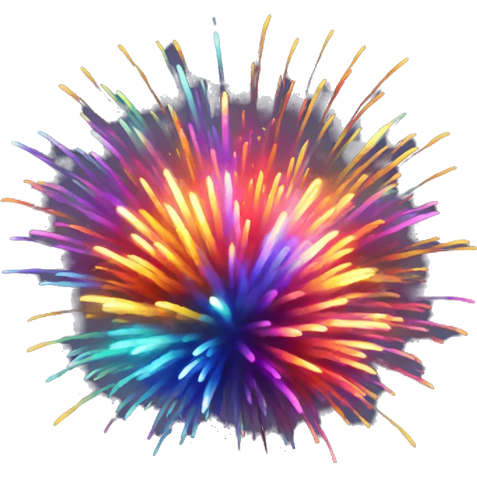 Brightly colored fireworks emoji