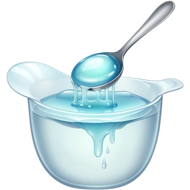 a spoonful of white, clear jelly emoji