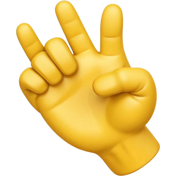 A 3D Apple-style yellow hand emoji, closed fist with thumb pointing backward over the shoulder direction, smooth rounded shape, shiny surface, clean minimal background. AND MOTİON LİNE emoji
