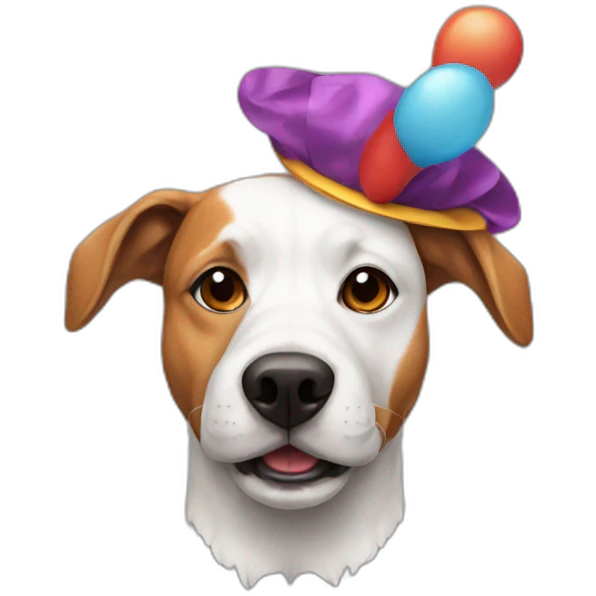Dog with clown hat  emoji
