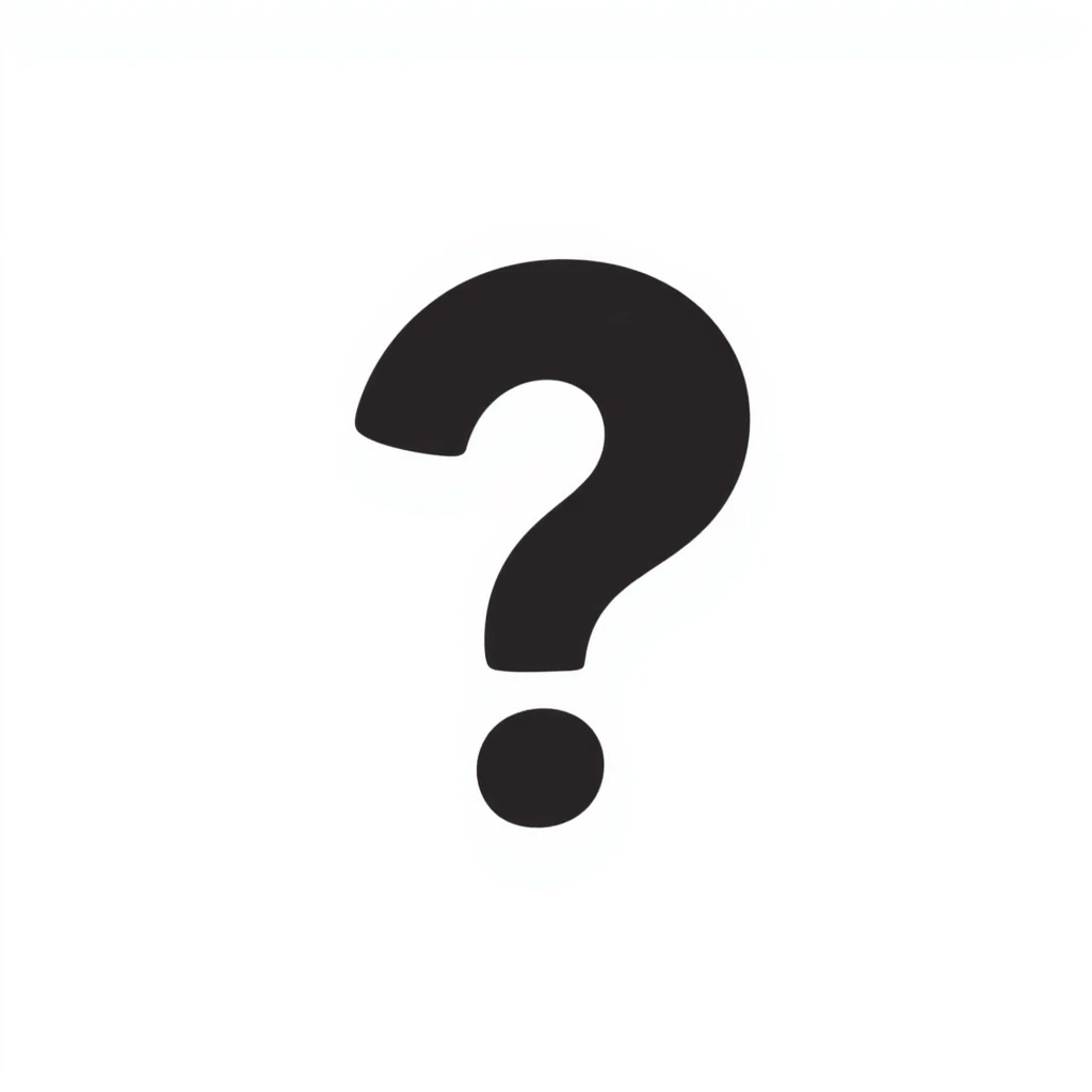 hand-drawn question mark inside a speech bubble emoji