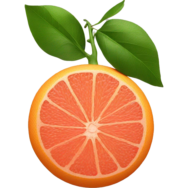 Grapefruit with leaves emoji
