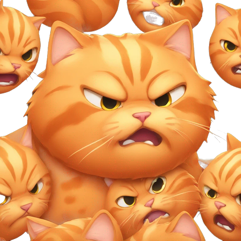 Fat orange cat so angry emoji