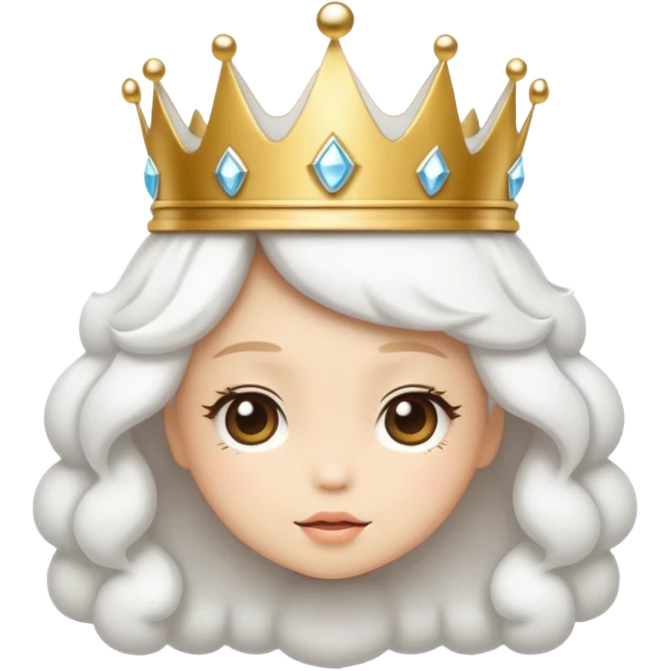 white snow aesthetic chibi crown icon emoji
