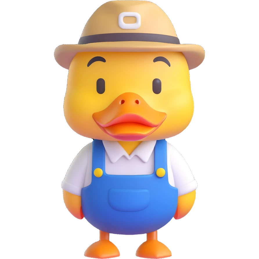 animal crossing character, duck farmer emoji