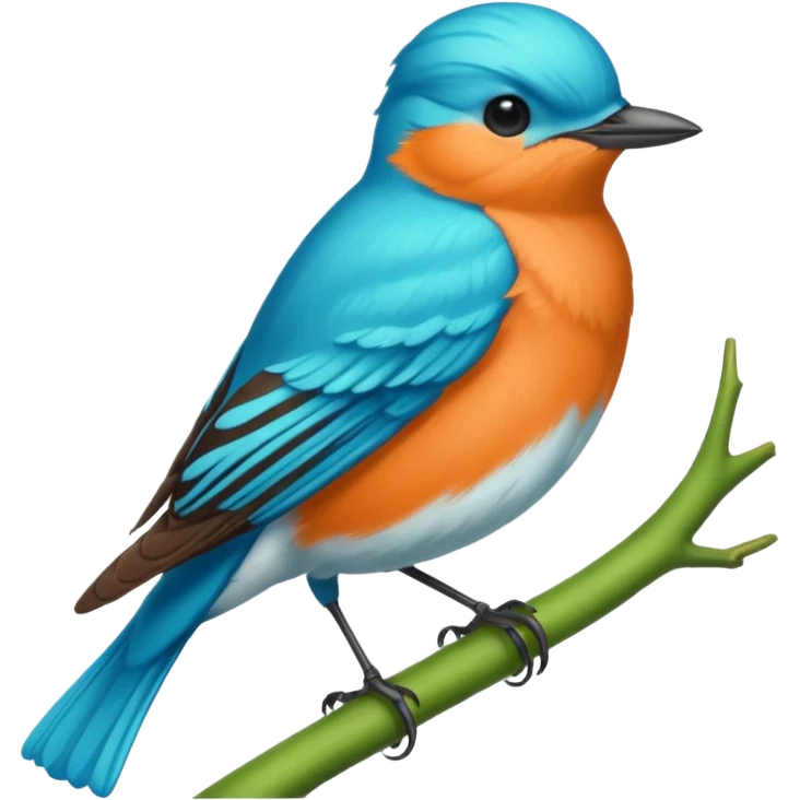Realistic, detailed brightly colored Verditer Flycatcher emoji