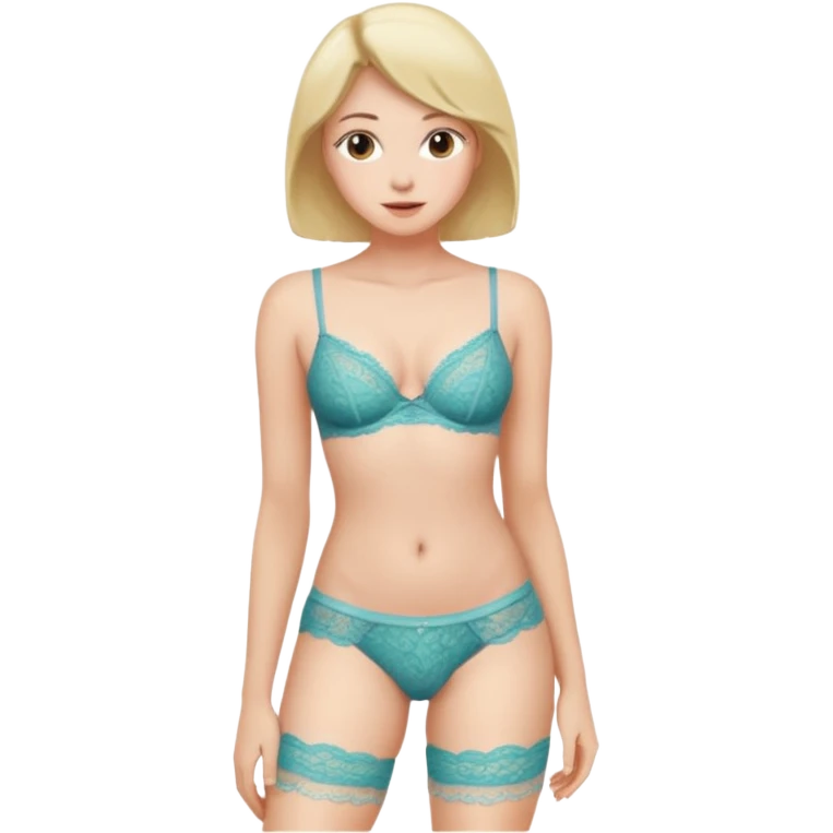 woman lace panties leaning without shirt emoji