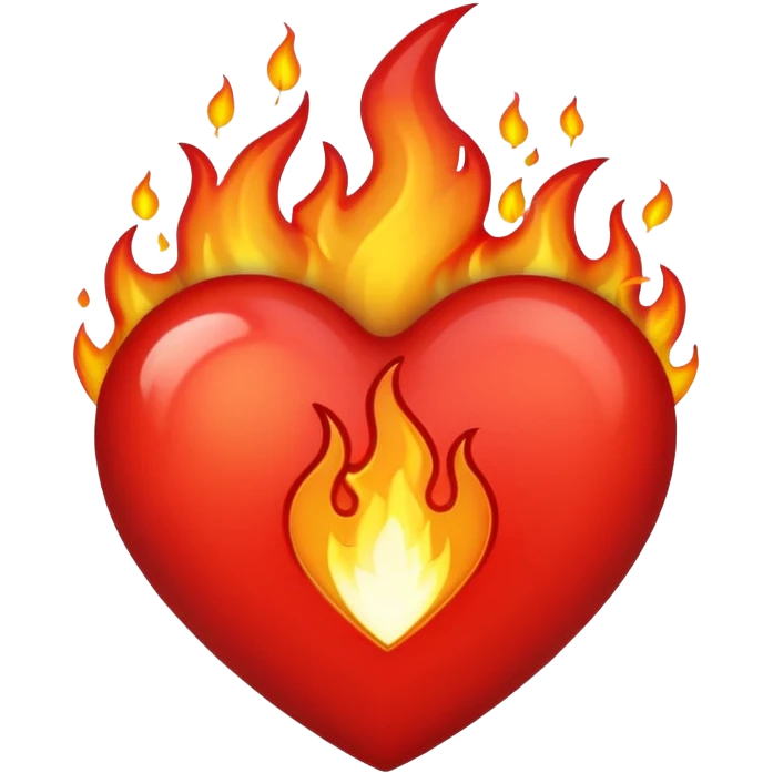 Red heart with flames  emoji