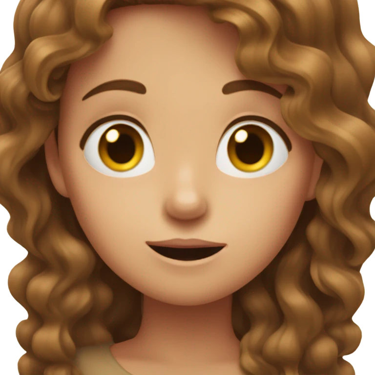 The girl with brown wavy hair is in shock emoji