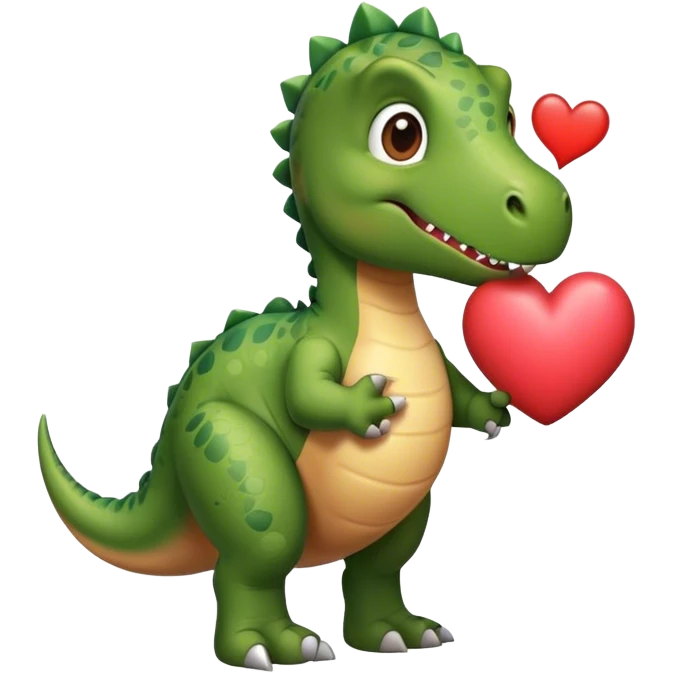Dinosaur holding a heart  emoji
