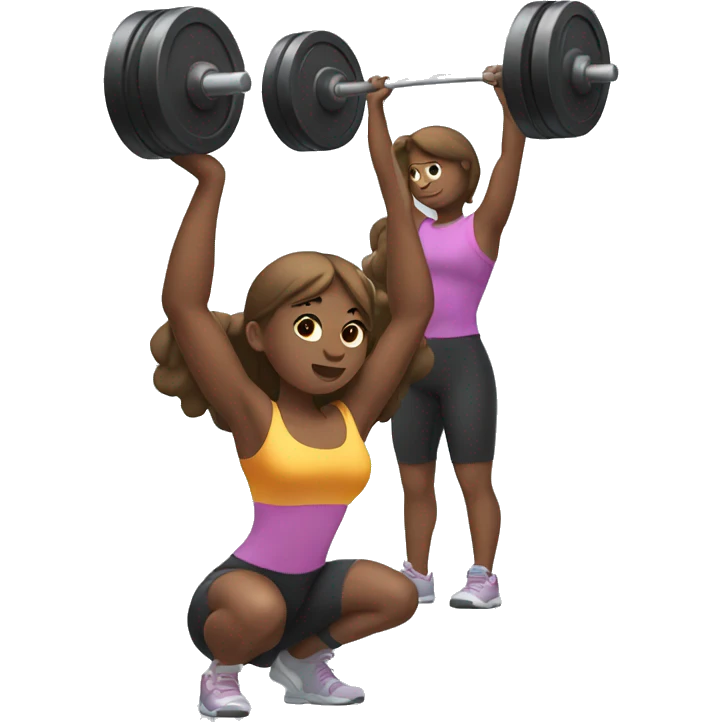 Girl lifting weights emoji