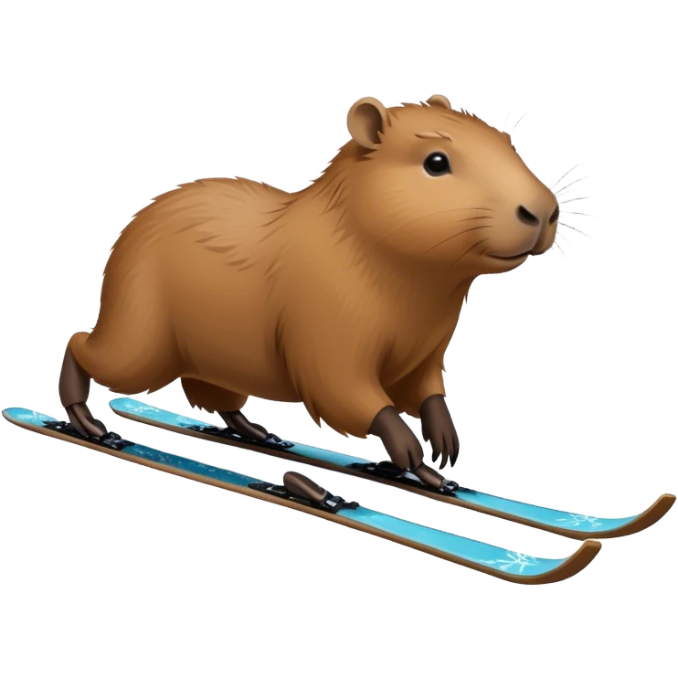 Capybara skiing in the snow emoji