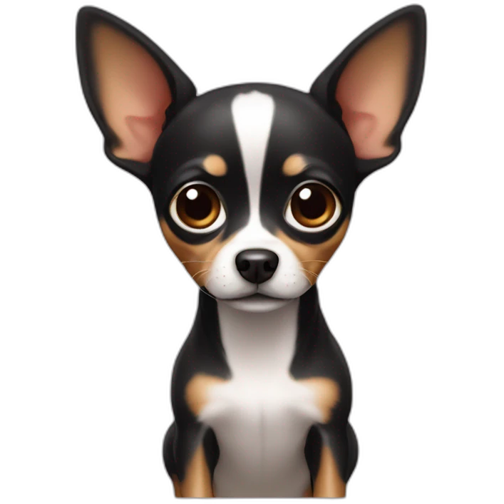little dog pincher kinda chihuahua, with long face and with black skin color emoji