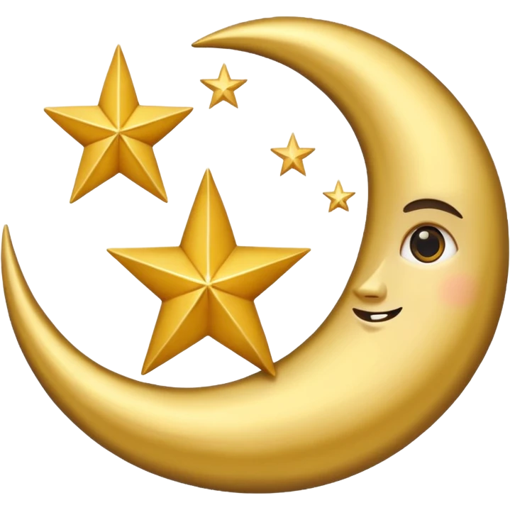 Star and Crescent emoji with black background and no face only star and crescent. emoji