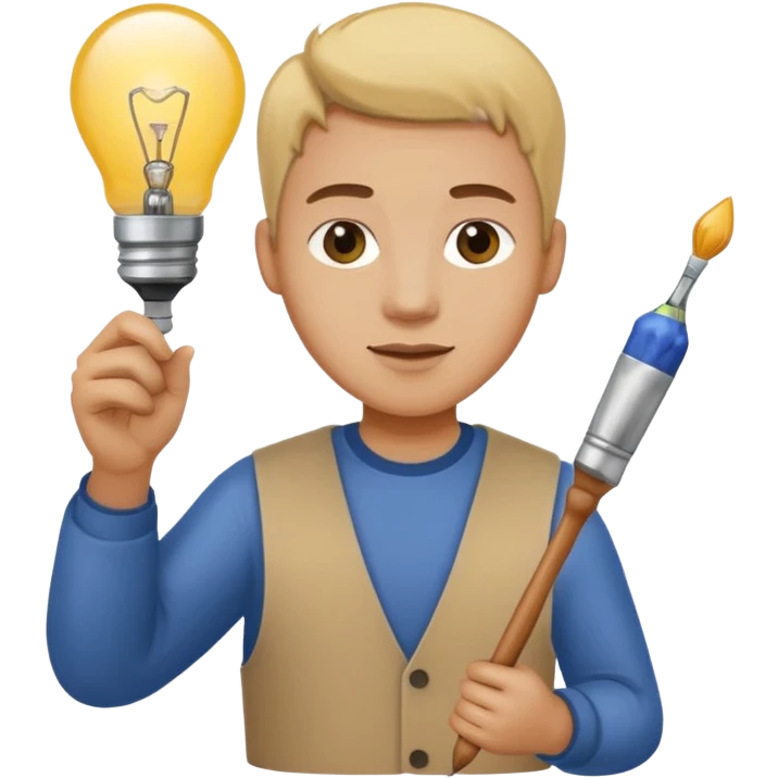 person with a lightbulb and paintbrush emoji