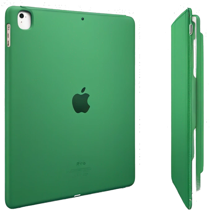 ipad pro with a green case emoji
