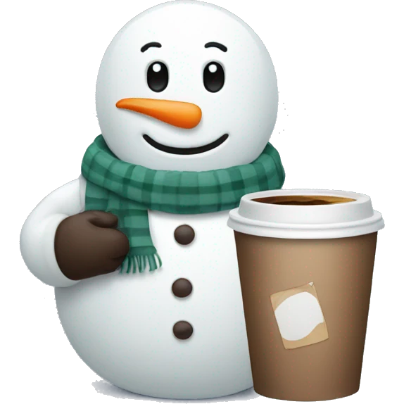 Snowman with a coffee  emoji