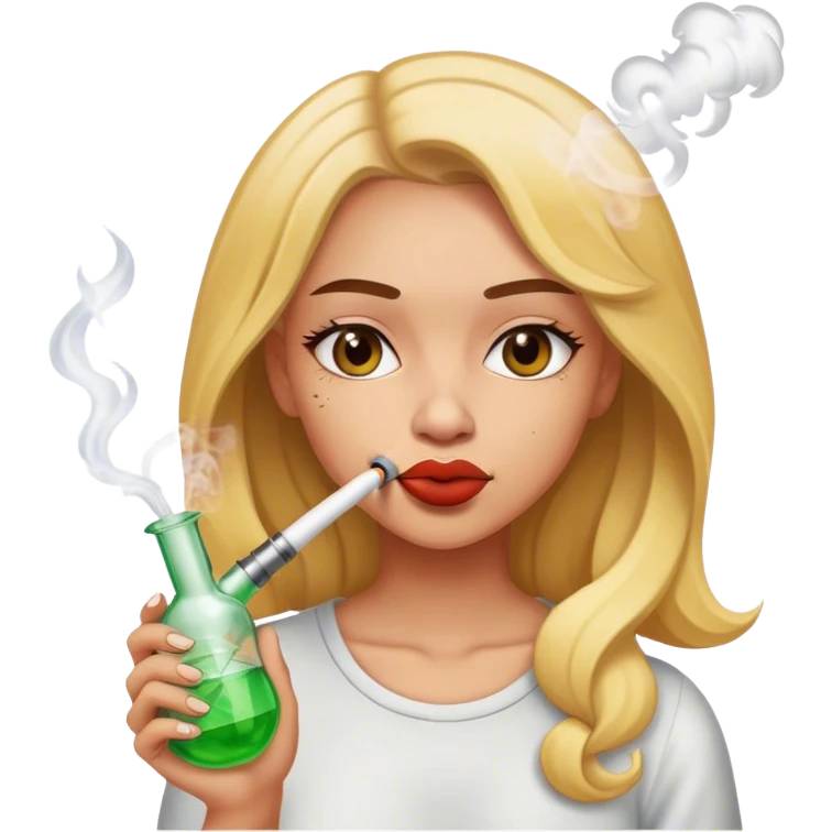 Girl smoking bong emoji
