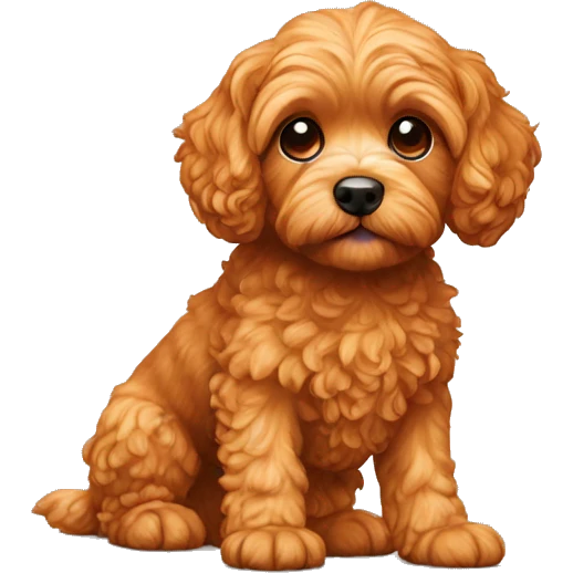 Cavapoo dog orange cute emoji