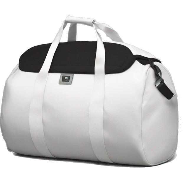 all white duffle bag with white strap emoji
