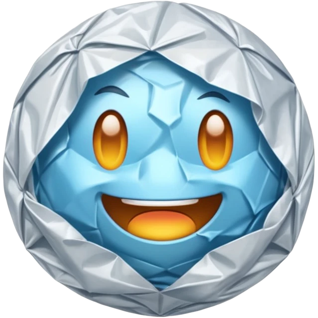 Crumpled up ball of clear plastic wrap emoji