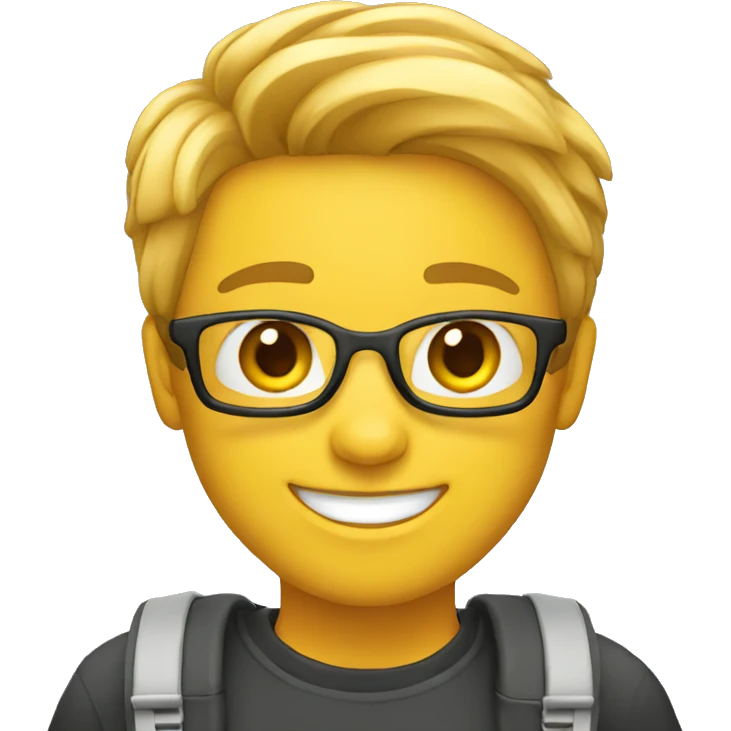 happy young developer with a macbook emoji