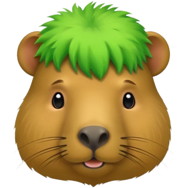 Capybara with green head hair emoji