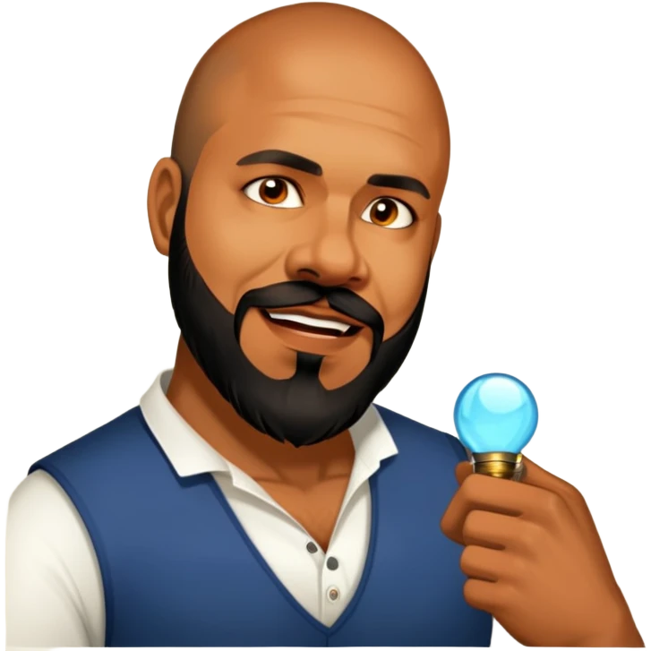 Bold men with black beard  emoji