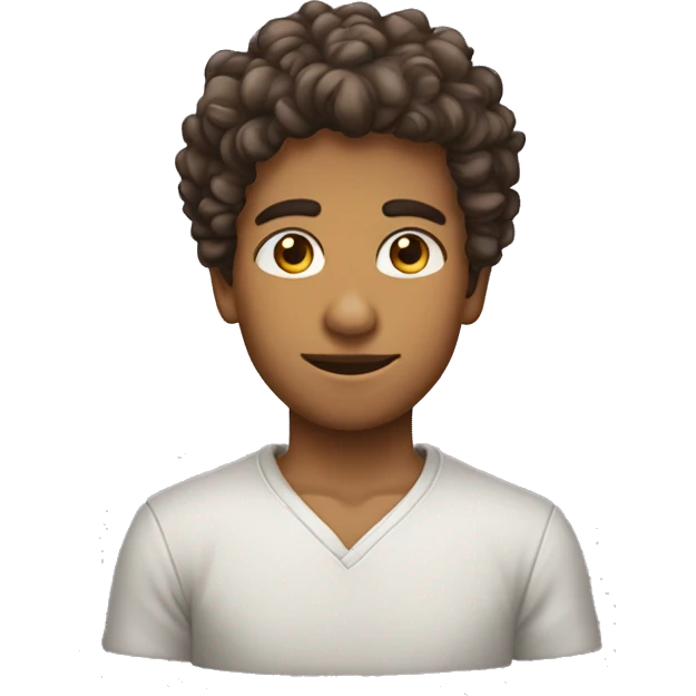 Garçon cheveux bouclés dégradé emoji
