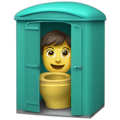 Teal porta potty emoji