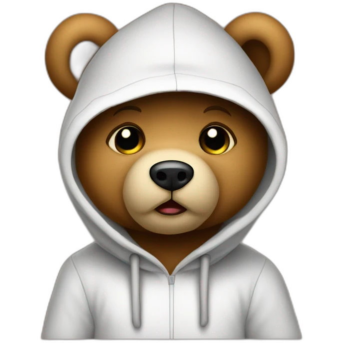teddy bear in the hood holding send kiss. emoji