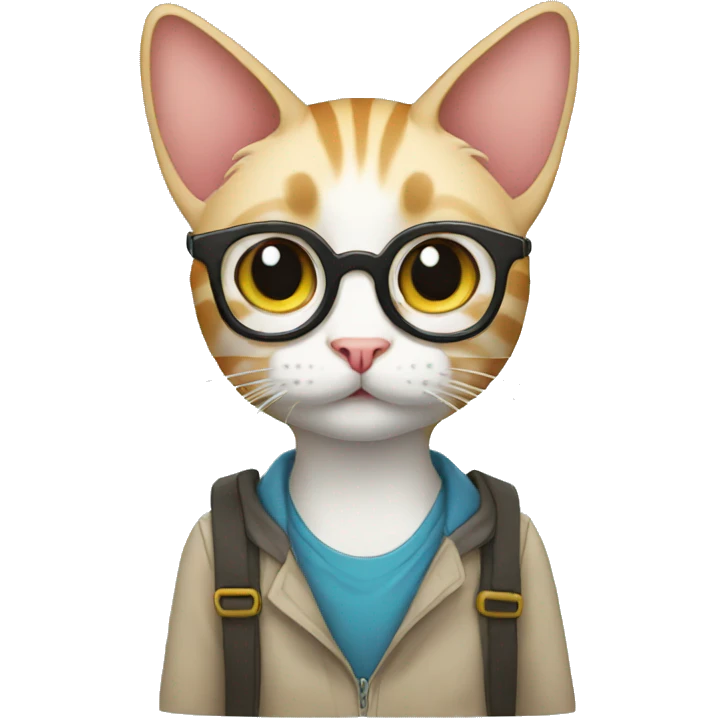 Cat nerd emoji