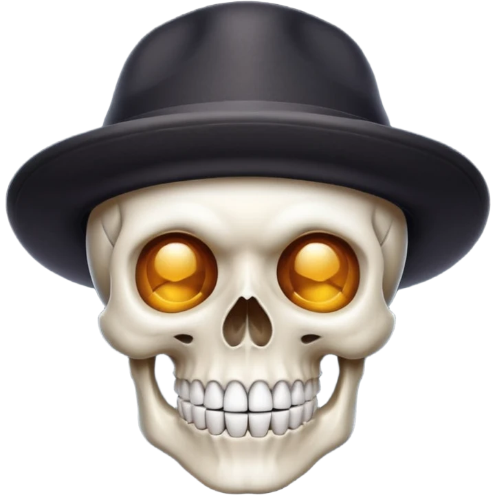 Skull emoji with a hat emoji