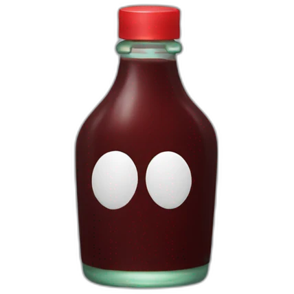 Dark Ketchup Bottle no face emoji