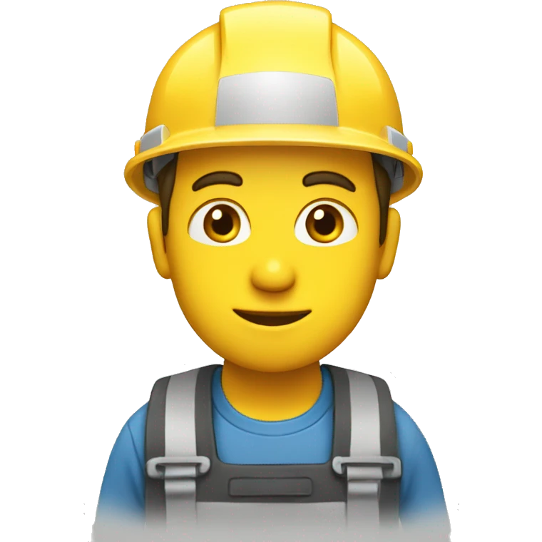 A braver man, white skin, with a construction hat yellow emoji