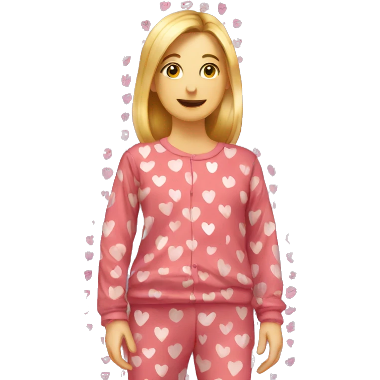Heart patterned pajamas emoji